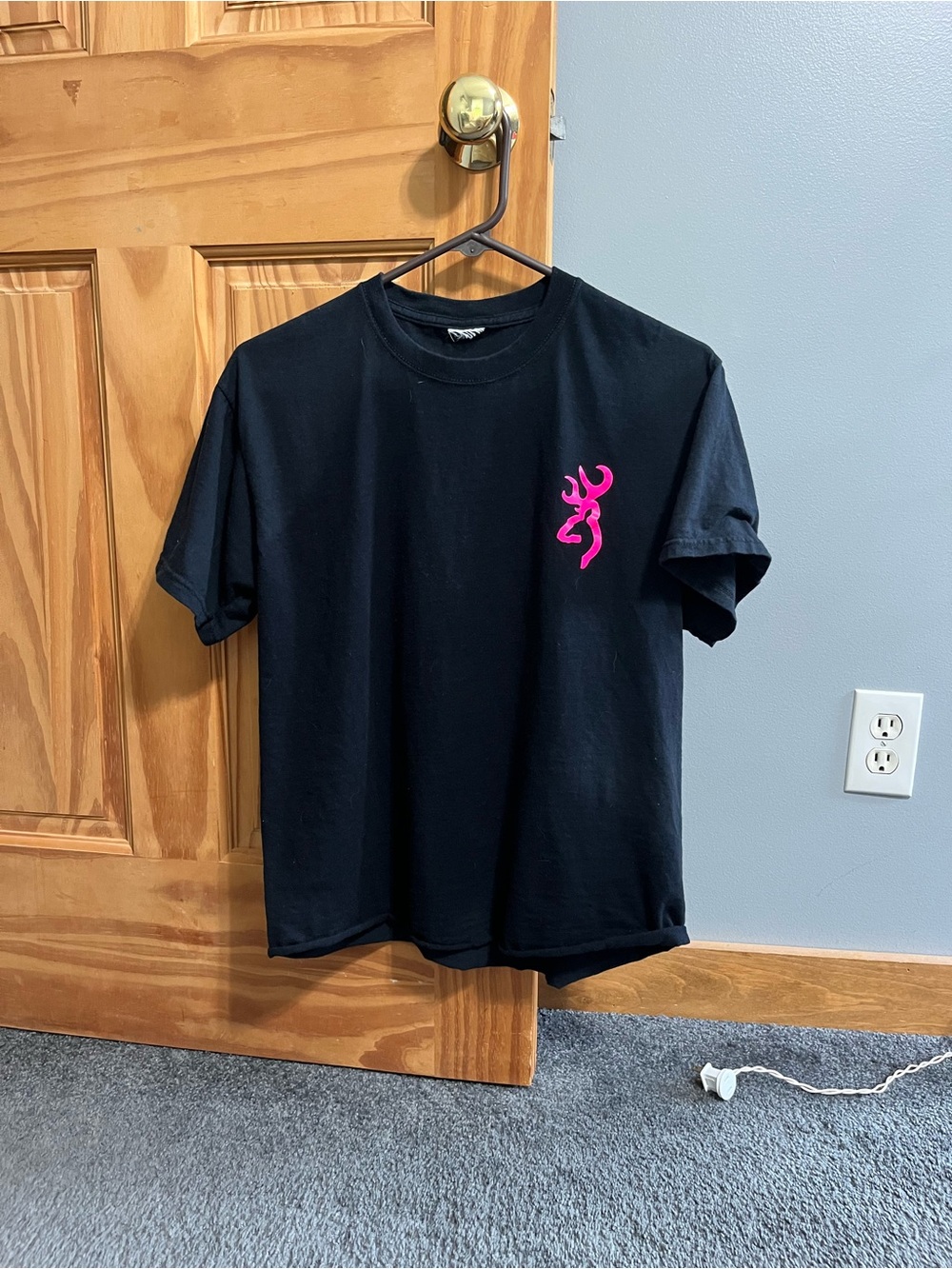 Browning Black T-Shirt with Pink Deer Logo